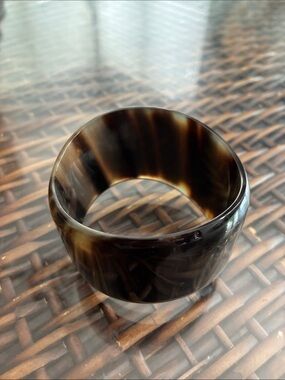 Tortoiseshell Wide Resin Bangle Bracelet